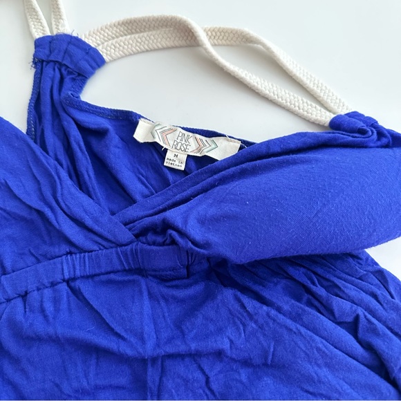 Pink Rose Maxi Dress, Royal Blue, Size Medium - Picture 7 of 10